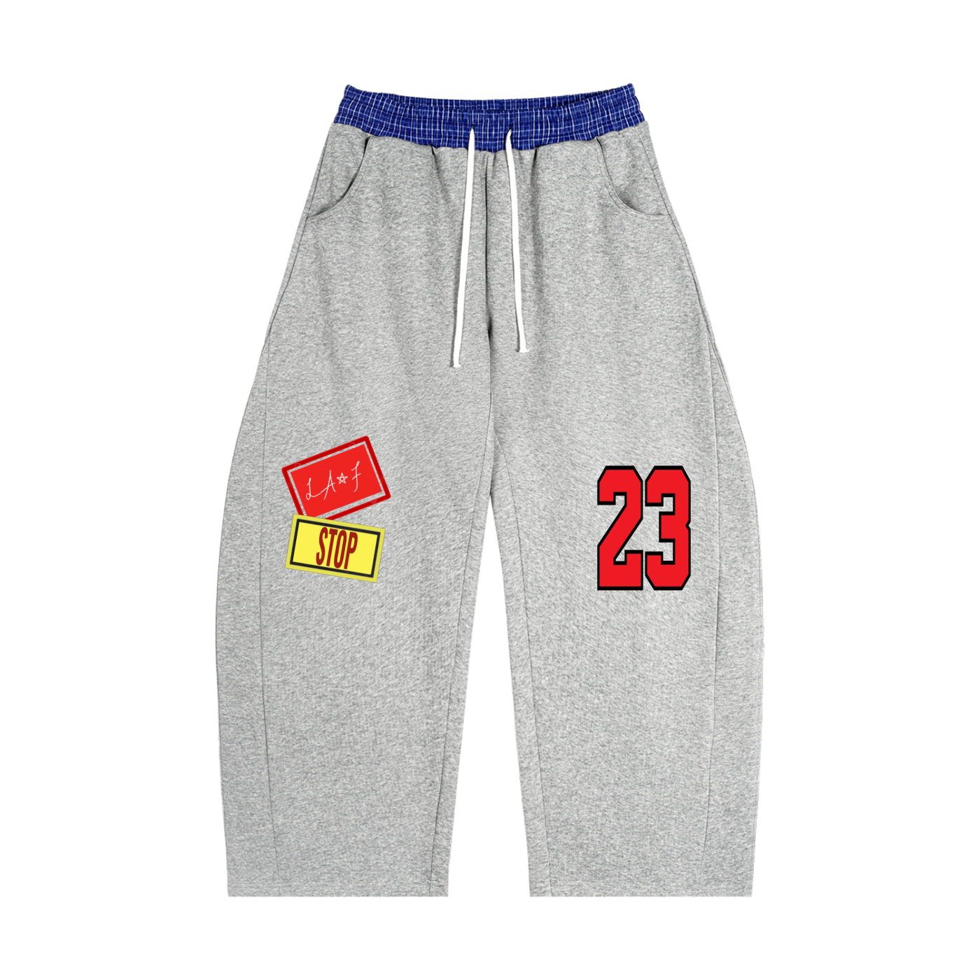 Plaid Waistband Barrel Sweatpants