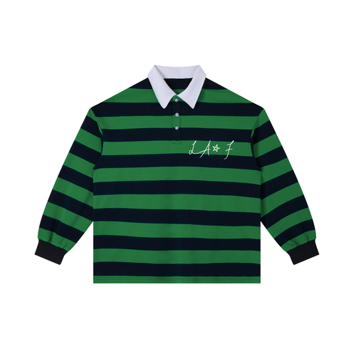 Color Block Stripe Polo Shirt